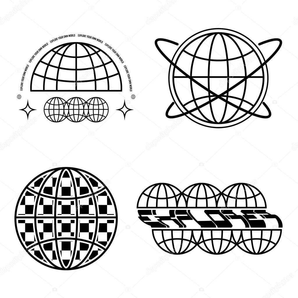 Globe streetwear design for fashion t shirt, poster, template, logo