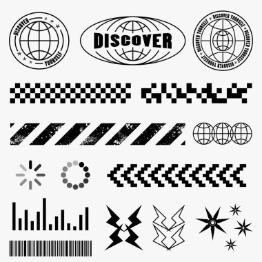 Sokak Giyim Moda için Grafik Tasarım Elementleri