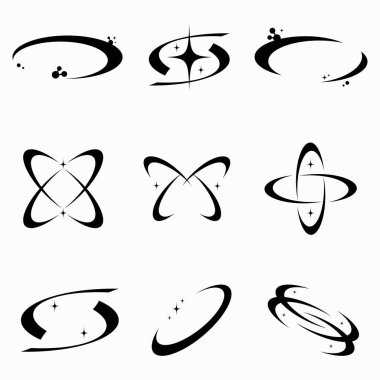 Y2K Soyut şekil ögesi ayarlandı 