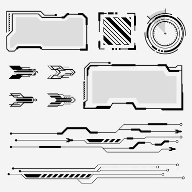 HUD Futuristik Arayüz Elementleri, sokak giyimi tasarım elementleri