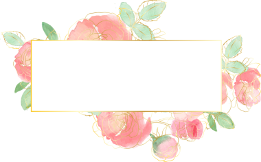 suluboya gül buketi çerçeveli altın çizgili sanat rozeti