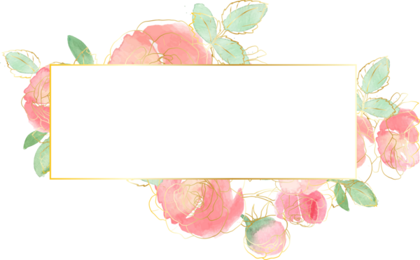 suluboya gül buketi çerçeveli altın çizgili sanat rozeti