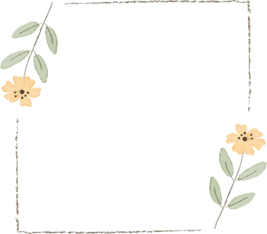 suluboya asgari sarı, küçük kozmos çiçek çelengi çerçevesi