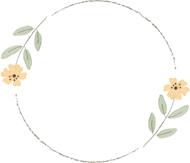 suluboya asgari sarı, küçük kozmos çiçek çelengi çerçevesi