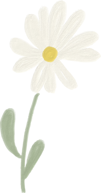 Tatlı çocuk tarzı yağlı boya beyaz papatya çiçeği.