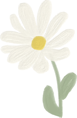 Tatlı çocuk tarzı yağlı boya beyaz papatya çiçeği.