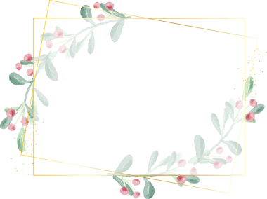 suluboya noel yaprağı ve kırmızı böğürtlen çelengi altın çerçeve simli