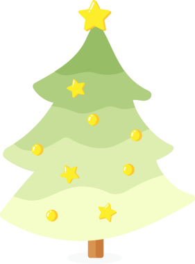 düz stil parlak Noel ağacı c