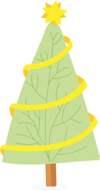 düz stil parlak Noel ağacı c