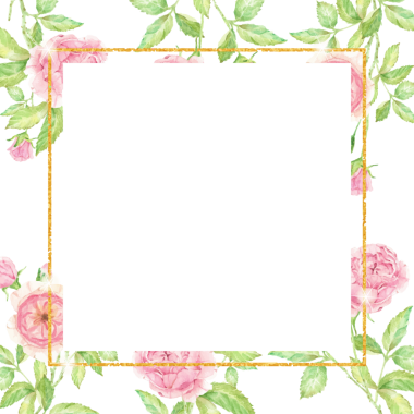 suluboya güzel İngiliz gül buketi bahçesi altın kare afiş arkaplan