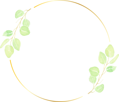 suluboya el okaliptüs yaprağını altın minimumda çerçeveyle çizdi