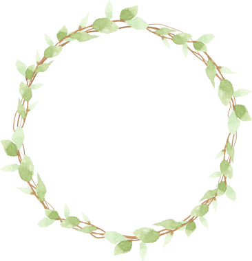 suluboya el çelenk çerçeveli yeşil yaprak çizdi