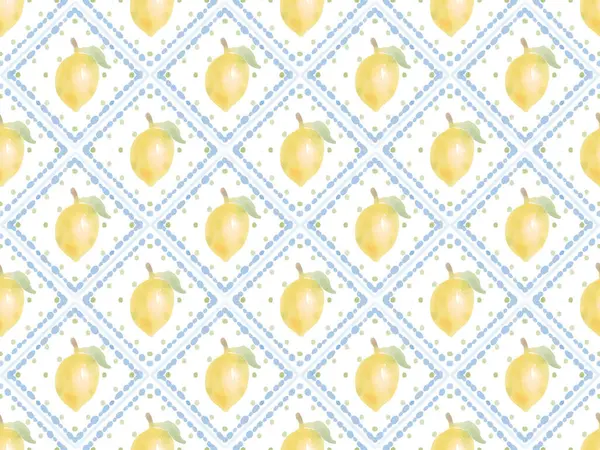 Mavi çizgi üzerinde suluboya sarı limon. Düz iz izi yok.