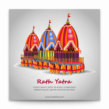 Rath Yatra Social Media Template design clipart