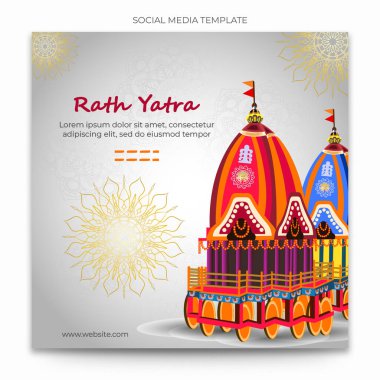 Rath Yatra Sosyal Medya Şablonu tasarımı