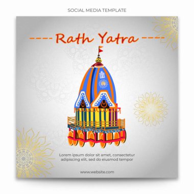 Rath Yatra Sosyal Medya Şablonu tasarımı