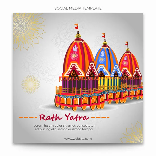 Rath Yatra Дизайн Соціальних Медіа Шаблон — стокове фото