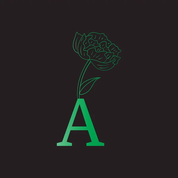 木や葉で作られた緑のアルファベット 季節の夏の手紙 — ストック写真