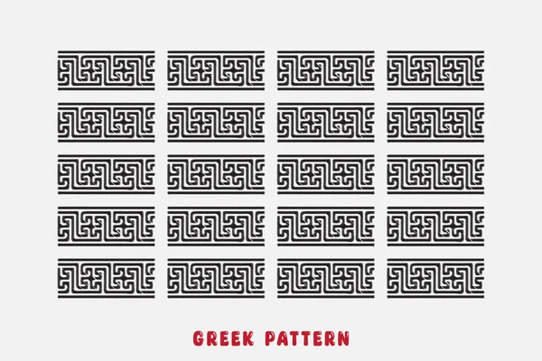 ギリシャのキーパターン正方形のフレームコレクション 装飾的な古代の牧師 ギリシャの国境の装飾的な装飾は織物パターン ソーシャルメディアのテンプレート バナー カップ マグカップ 壁の質 Tシャツの印刷物のための繰り返された幾何学的なモチーフそして円のギリシャの装飾的なセット — ストック写真