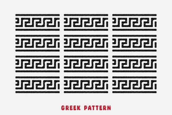 Coleção Quadro Quadrado Padrão Chave Grega Meandro Antigo Decorativo Grécia — Fotografia de Stock