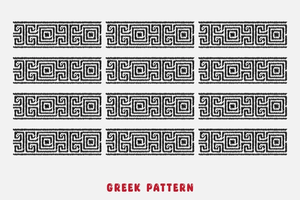 Yunan anahtar desenli kare çerçeve koleksiyonu. Dekoratif antik gezgin, Yunanistan tekrarlanan geometrik motifli sınır süsleme seti ve tekstil deseni için Yunanca daire çizme, sosyal medya şablonu, afişler, fincan, kupa, duvar dokusu, arka plan, tişört baskısı