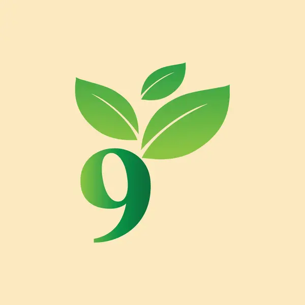 Alphabets and number symbol in natural green leaves and leaf for social media template, banners, flyers, brochure, etc.