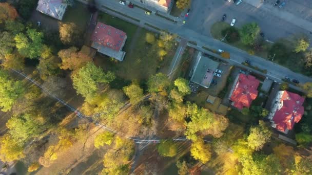 Tarihsel Şehir Olomouc Insansız Hava Aracı Parkı Sonbahar Manzaralı Panorama — Stok video