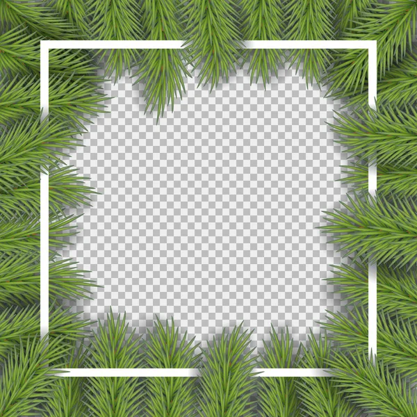 Cadre Noël Vectoriel Avec Branches Pin Avec Espace Pour Design — Image vectorielle