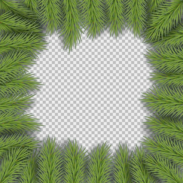 Cadre Noël Vectoriel Avec Branches Pin Avec Espace Pour Design — Image vectorielle