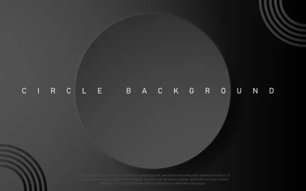 Fondo Abstracto Premium Negro Oscuro Minimalista Con Elementos Geométricos Círculo — Vector de stock