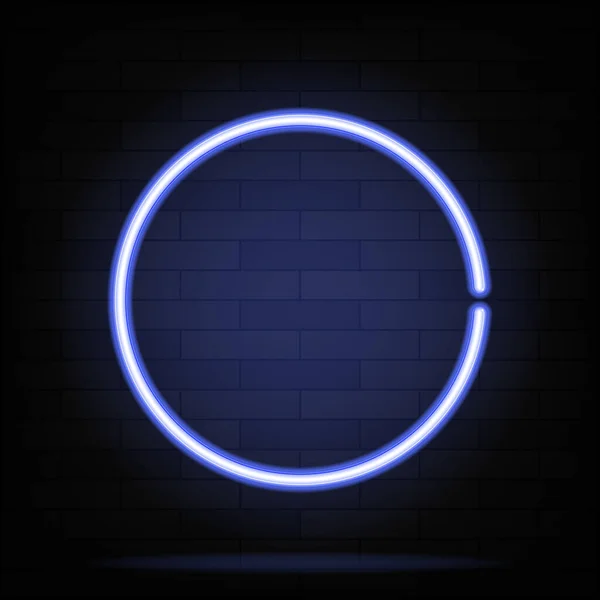 Forma Cerchio Neon Illustrazione Vettoriale Figure Luminose Tendenza Testo Iscrizione — Vettoriale Stock