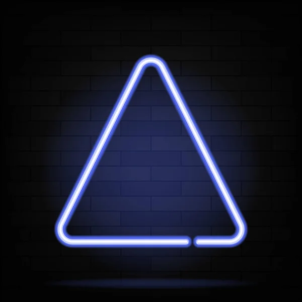 Forma Triangolo Neon Illustrazione Vettoriale Figure Luminose Tendenza Testo Iscrizione — Vettoriale Stock