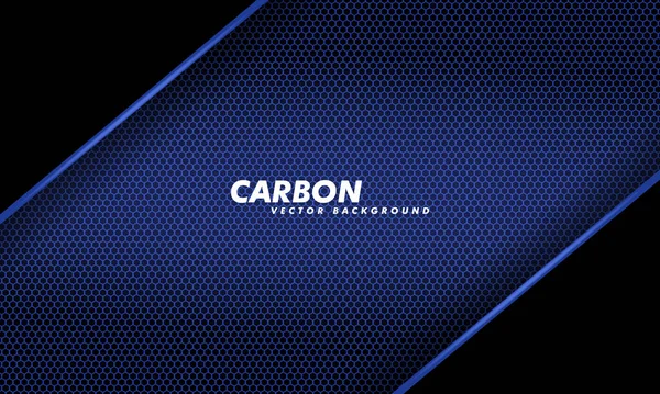 Fundo Abstrato Fibra Carbono Azul Escuro Preto Ilustração Vetorial Projeto — Vetor de Stock