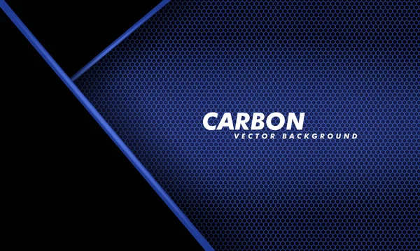 Abstrakter Hintergrund Dunkelblauer Und Schwarzer Kohlefaser Vektorillustration Modernes Design Carbon — Stockvektor