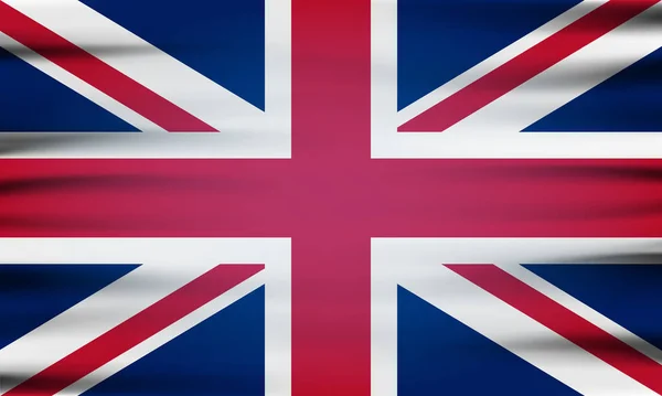 Ison Britannian Lippu Symboli Valtion Aaltoileva Puuvillakangas Realistinen Vektorikuva — vektorikuva