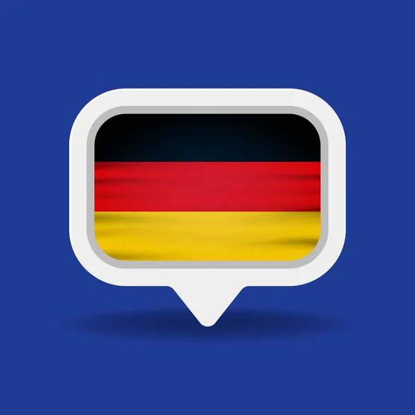 White Speech Bubble Germany Flag Long Shadow Orange Background German — Stock Vector