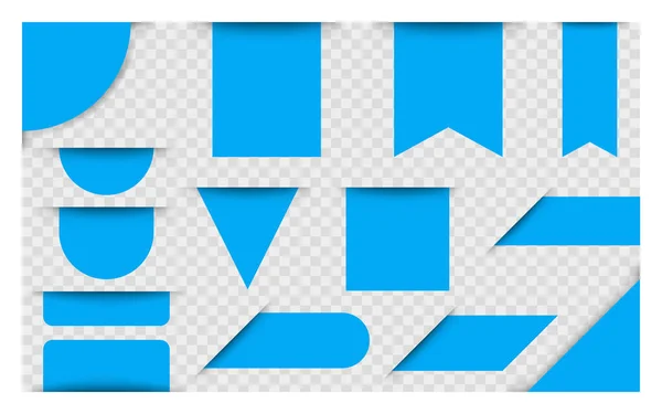 Precio Blanco Azul Etiquetas Etiquetas Insignias Banderas Cinta Para Adwertising — Archivo Imágenes Vectoriales