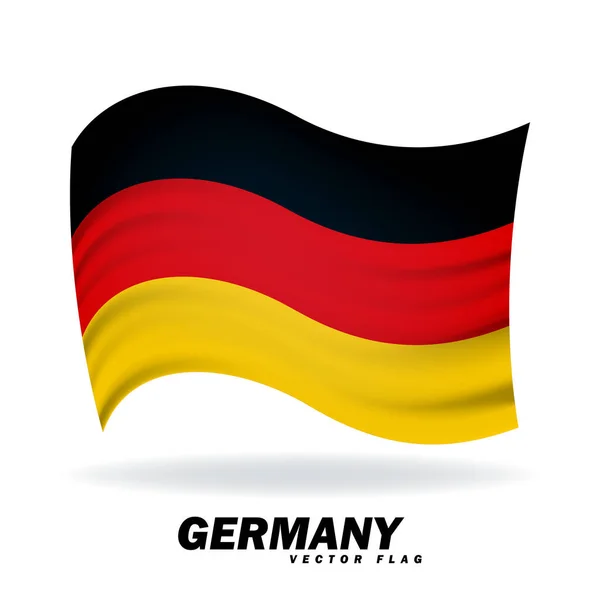 Nemzeti Zászló Németország Hullámzó Selyem Szövet Állam Jelképe Reális Vektoros — Stock Vector