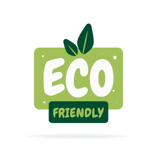 生态友好 新鲜健康有机素食食品徽章 矢量手绘插图 素食生态绿色概念 — 图库矢量图片