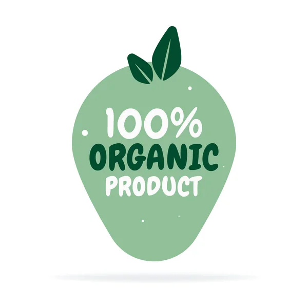 Čerstvý Zdravý Organický Odznak Jídlo Nakreslený Obrázek Vektorová Ruka Vegetariánská — Stockový vektor