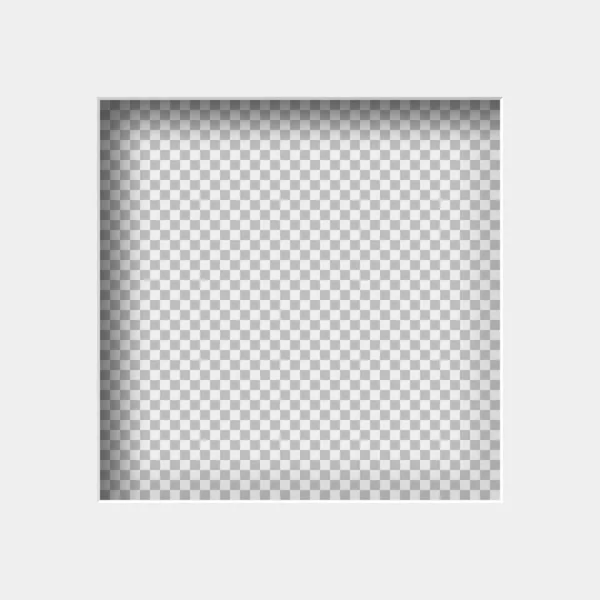 Ilustração Vetorial Realista Papel Branco Com Sombra Buraco Quadrado Forma —  Vetores de Stock