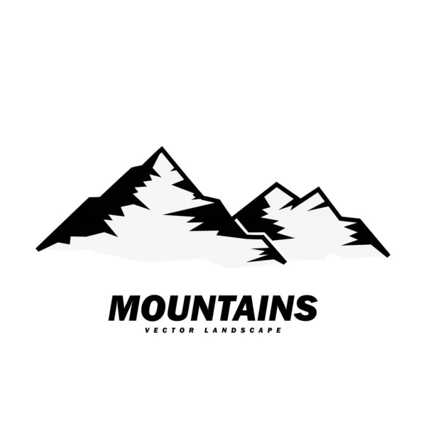 Чорна Біла Гора Сонцем Explorer Adventure Badge Logo Sign Icon — стоковий вектор