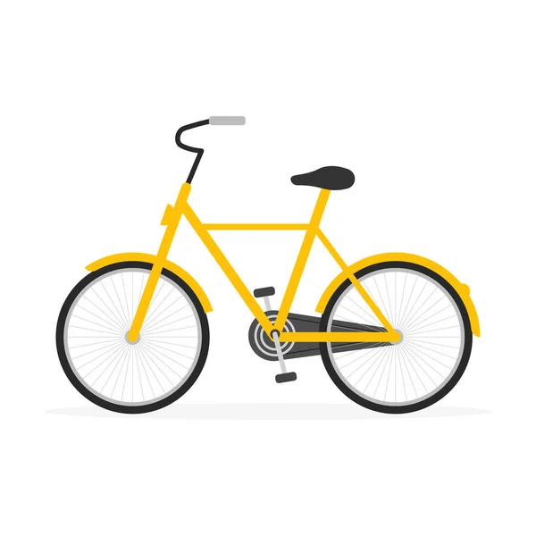 Bicicleta Retro Com Isolamento Fundo Branco Símbolo Amarelo Velho Vetor —  Vetores de Stock