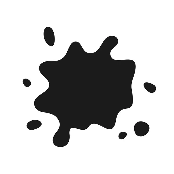 Vector Ink Splat Icon Paint Splash Monochrome Flat Symbol Isolated — Stock Vector