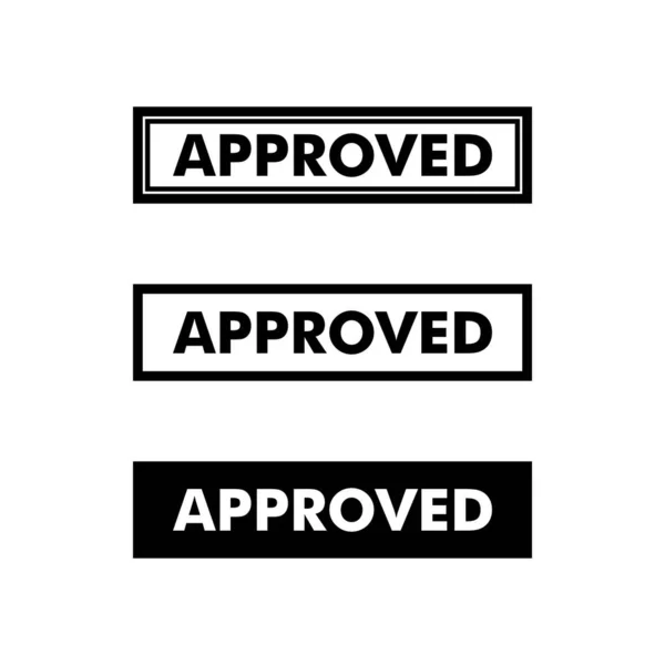 Black Approved Square Rubber Stamp Set Isolated White Background Vector Stock Vector