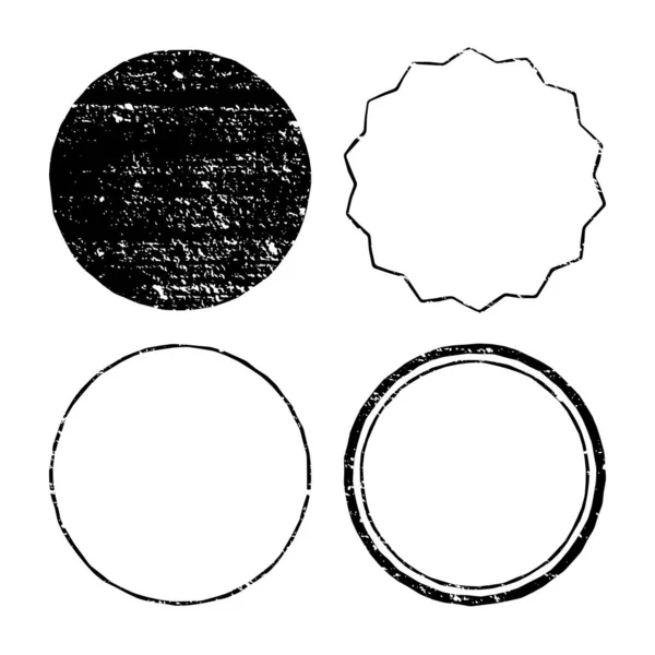 Collection Grunge Circle Shapes Vector Illustration Design Elements Logo Branding — Stock Vector