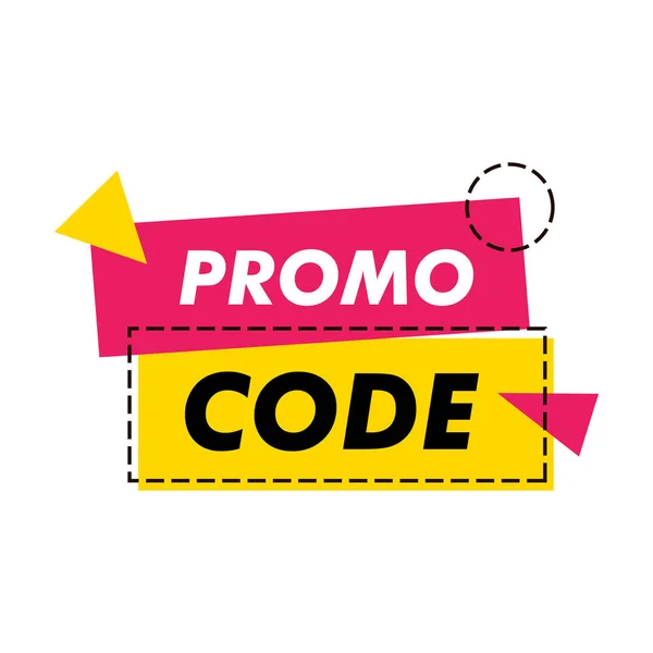 Promo Code Vorlage Promocode Rabatt Vektorflache Illustration Geometrischer Gutscheincode Isoliert — Stockvektor