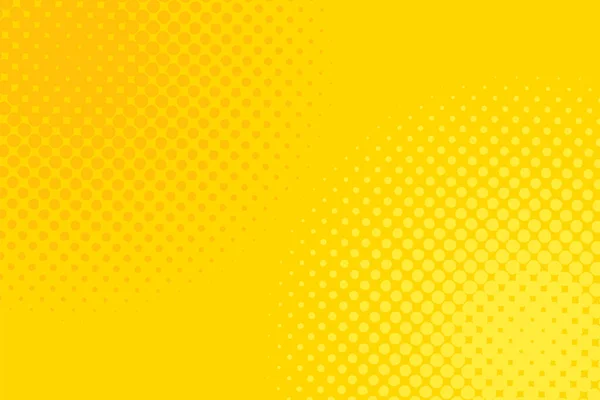 グラデーションの半減点の背景 ポップアートのテンプレート テクスチャ 黄色とオレンジ ベクターイラスト — ストックベクタ