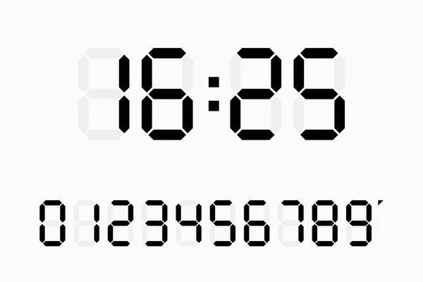 Numéros Numériques Calculatrice Numéros Horloge Numérique Réglés Illustration Vectorielle — Image vectorielle