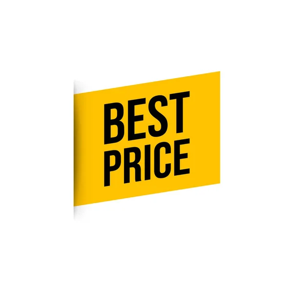 Amarelo Melhor Etiqueta Preço Sombra Realista Bandeira Vetor —  Vetores de Stock